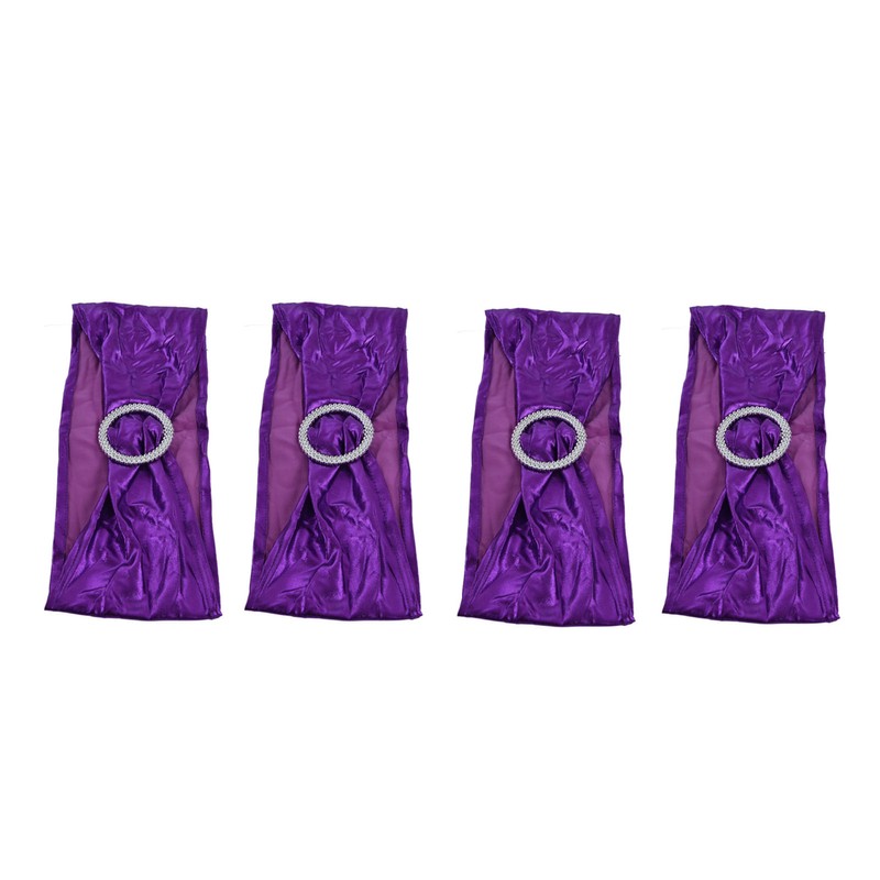 10Pcs Chair Cover Bands Elastic Stretch Sashes Bows for Wedding