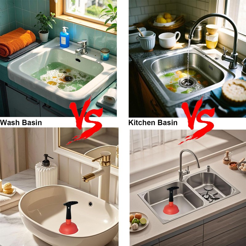 Mini Sink & Drain Plunger with Short Handle - Heavy-Duty