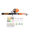 1.5m Kids Fishing Pole Orange Mini Portable Retractable Foldable Beginner