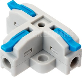 GKEEMARS 20Pcs 3 Way T-Shape Connectors for Wiring, Quick Wire Splitter Connector for Circuit Inline 24-12 AWG (Blue)