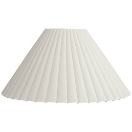 Lamp Shade 6.75" Top x 20.75" Bottom x 10.5" High x 12.5" Slant, 6" Diameter Inside Top x 19.25" Inside Bottom, Large Round Antique White Empire Fabric Box Pleat Spider Harp Finial - Springcrest