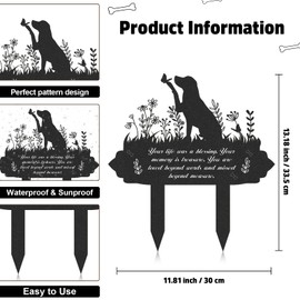 Rngmsi Memorial Pet Grave Markers- Metal Dog Pet Grave Markers Garden Grave Decorations for Cemetery Waterproof Grave Stakes Plaque Pets Headstone to Memorial Dog Garden Memorial Graves(13.4 x 12 in)
