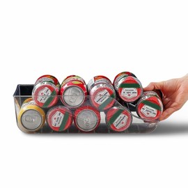 2 Pack Can Organizer Dispenser for Refrigerator/Pantry, Clear Plastic Canned Food Soda Beverage Container, Rack Pantry Cabinet Cupboard Kitchen