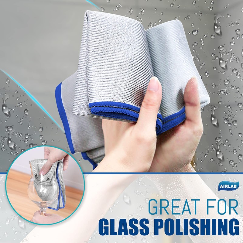 Streak Free Miracle Cleaning Cloth Silver Microfiber Cloths Lint Free
