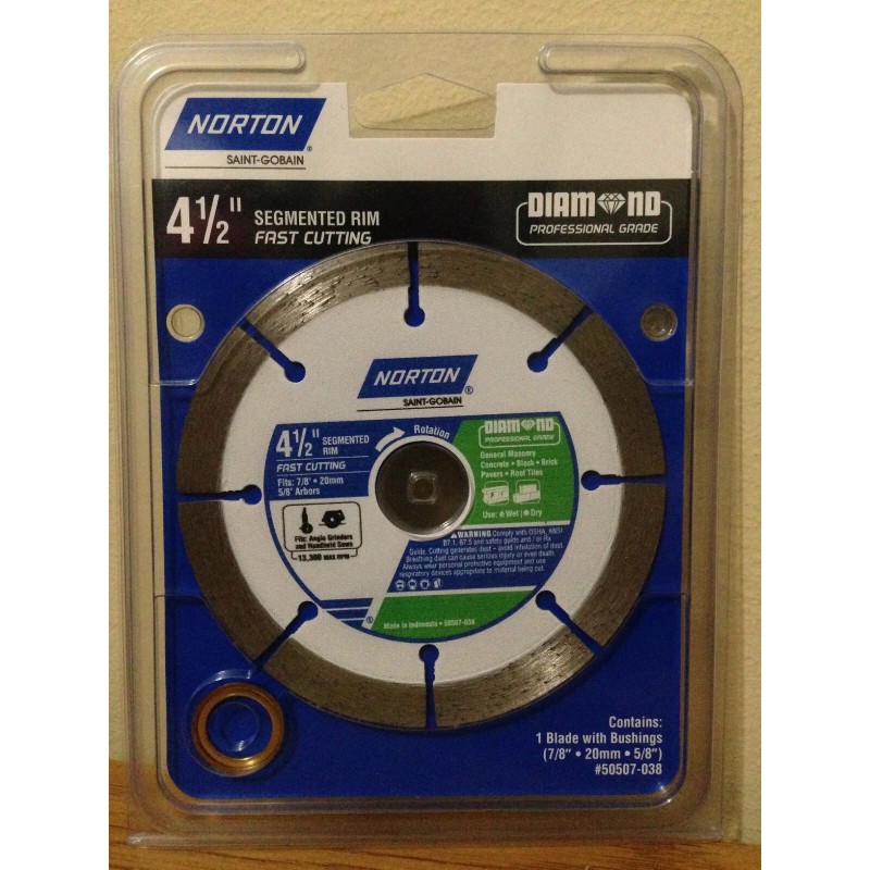 NORTON 4-1/2” Segmented Rim Fast Cutting Professional Grade Diamond Saw