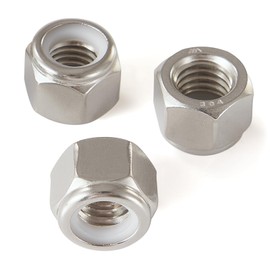 GuoYomm 200PCS #4-40 Nylon Insert Lock Nuts, Stainless Steel 304 (A2-70) Locknuts, Standard Inch Thread