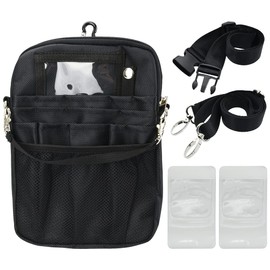 Work Pouch, Apron Bag, 3-Way Specifications, Carabiner, Adjustable Waist Belt, Large Capacity, Unisex, Black