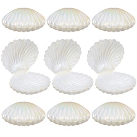 Homoyoyo 10pcs Shells Candy Box Plastic Sea Shell Chocolate Box Party Favor for Jewelry Wedding Birthday Shower Decorations White 9.10X7.70X4.50CM