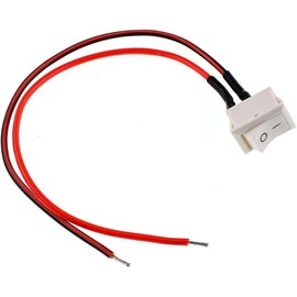 Ganasome 5pcs AC 6A/250V 10A/125V 2 Solder SPST On/Off Mini Boat Wired Rocker Switch KCD1 2Pin Toggle SPST Switch Snap with Lines(White)