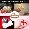 Sunstone Crystal Bracelet – Gemstone Bead Bracelet with Adjustable Macrame