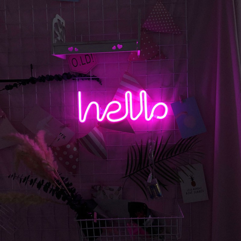 Unique Hello English Letter Shape LED Light Decorative Light for