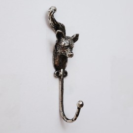 Metal Single Vintage Bear, Fox, Reindeer Stag Head Wall Silver Antique Key Storage Hanger Multi Purpose Hook