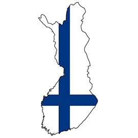 Samunshi® Finland Car Sticker in Country Colours 4.5 x 10 cm