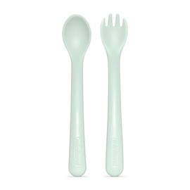 Miniland Dolce Mint Long Handled Spoon and Fork Set, Made in Spain from High Quality Materials and Designed for All Children