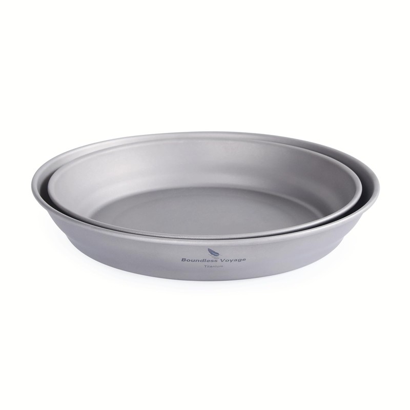 Boundless Voyage Ti1110T Titanium Bowl Plate, Plates, Camping, Dishes, Unbreakable,