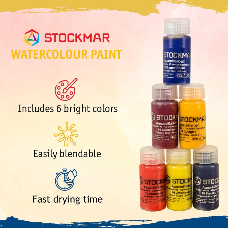 STOCKMAR ST43041 Watercolor Paints, Transparent Paints, Three Primary Colors, Set