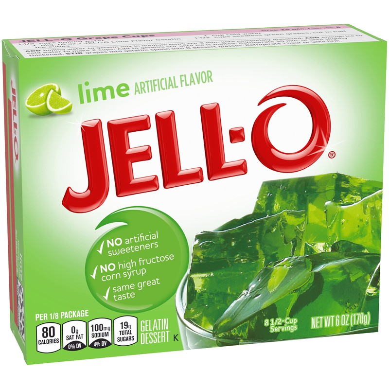 Jell-o Gelatin Dessert, Lime, 6-ounce 4-pack