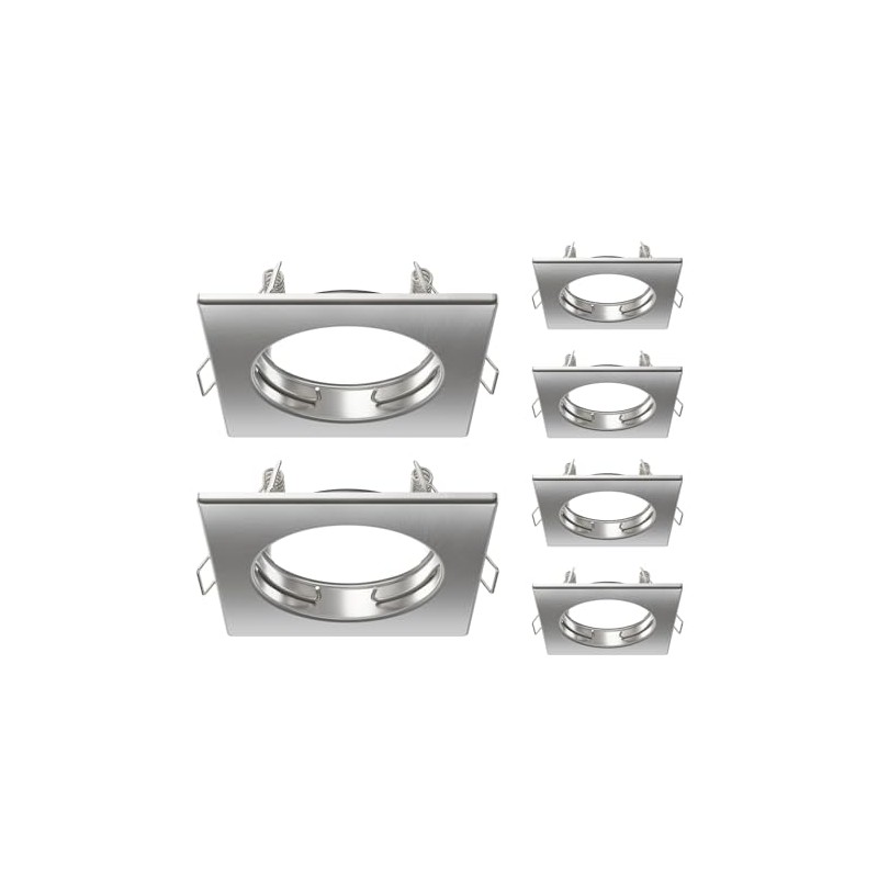 ledscom.de RIR Ceiling Mounting Frame Square Matte Stainless Steel Pack