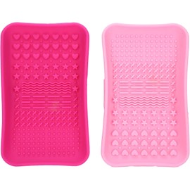 Estera de silicona para limpieza de brochas de maquillaje, limpiador de brochas cosmético, alta flexibilidad para viajes familiares
