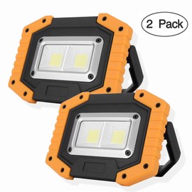 OTYTY COB 30W 1500LM LED Work Light 2 Pack, Rechargeable Portable Waterproof LED Flood Lights for Outdoor Camping Hiking Emergency Car Repairing and Job Site Lighting