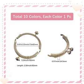 Beebeecraft Kiss Lock Wallet Frame Metal Antique Bronze Wallet Closure Retro Handle Bow Shape Clutch for Coin Handbag Bag Making DIY Pack of 10