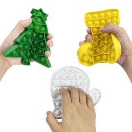 Jofan 4 Pack Christmas Fidget Sensory Pop Toys Pack for Kids Girls Boys Toddlers Christmas Stocking Stuffers Party Favors Gifts Stress Relief