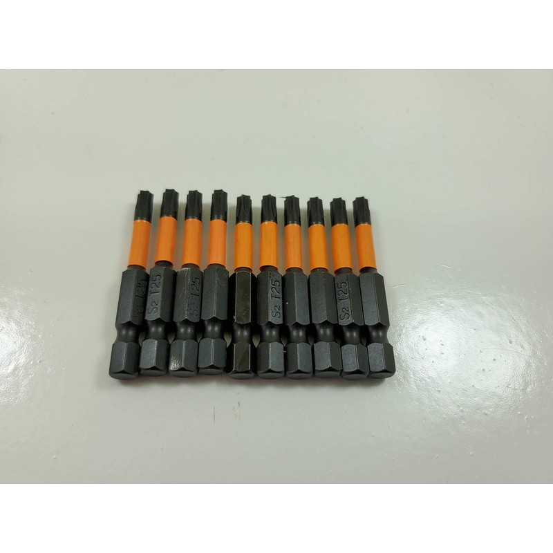 ORANGE TORNADO 10 Pack T25 2" Impact Rated Screw bits