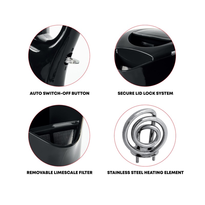 SQ Professional Blitz Aquen Cordless Kettle 1.7L | 2200W (Black)