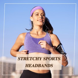 8pcs Wide Headbands for Women, Soft Cotton Fabric Elastic Head Bands for Women's Hair, Mixed Colors Thick Stretchy Headbands for Yoga Running Sport