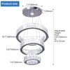 CLAIRDAI Crystal Chandeliers 3 Rings Ceiling Light Fixture LED Chandelier