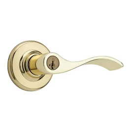 Weiser Belmont Brass Front Door Handle with Lock, Reversible Exterior/Interior Door Handles with Lock, Keyed Entry Door Lever for Front Door, Bedroom, Bathroom & Office, Traditional Home Decor