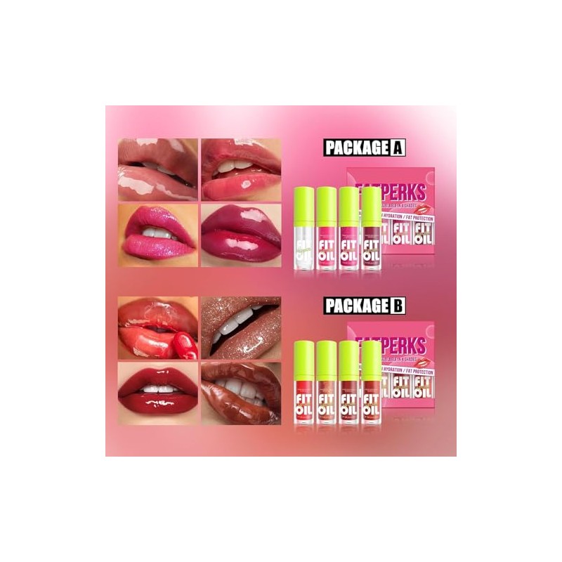 LUHI 4 Colors Esmalte de labios con aceite de ,