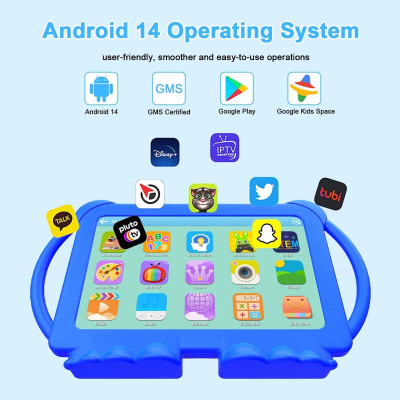 HOTTABLET Kids Tablet 7 inch Android 12, 4GB RAM 32GB