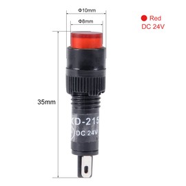 sourcing map Indicator Lights DC 24V, NXD-215 Red Neon Bulb, Flush Panel Mount 5/16" 8mm, 10Pcs