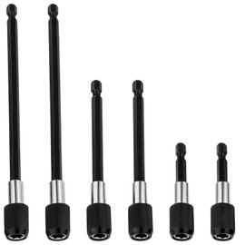 Pack of 6 Magnetic Bit Holders, 60 mm/100 mm/150 mm, 1/4 Inch, Quick Change Bit Holder with Magnet, Bit Holder Magnetic for Drills and Screwdrivers, Drill Bit Attachment