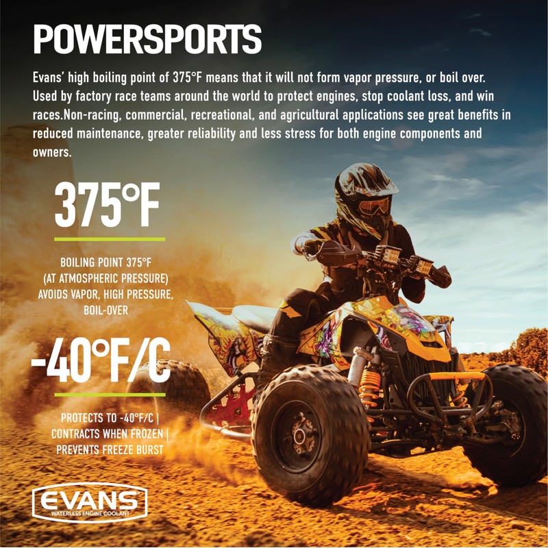 EVANS Coolant EC72064 Powersports Waterless Engine Coolant, 1/2 gallon