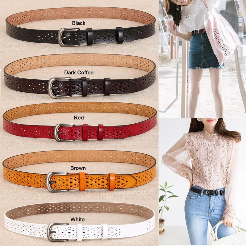 Spolife Women's Leather Belt (White)