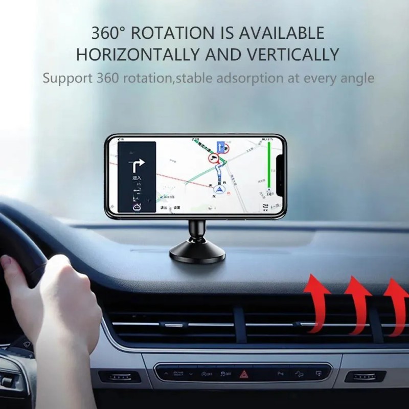 Soporte Para Coche De Aluminio Plateado Con Rotación Doble