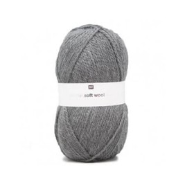 Rico creative Soft Wool Aran Colour 017 - Dark Grey, 100 g Soft, Easy-Care Wool Grey for Knitting and Crocheting, for Needle Size 5 mm