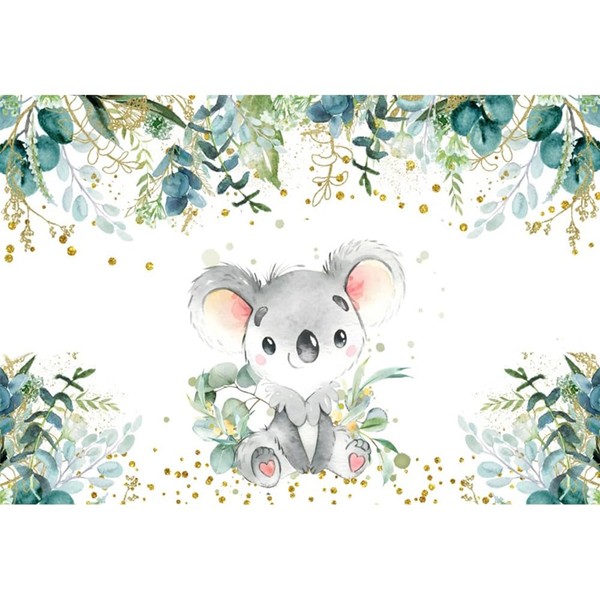 Ttincceer Cute Koala Background 270 x 180 cm Sage Green