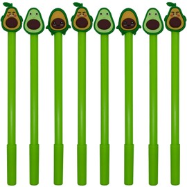 Maydahui 12PCS Avocado Gel Pen Cute Fruit Pens Cartoon Expression Style Black Ink for School Office Home