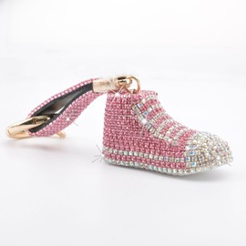 IRIVER BLANK Cute Bling Rhinestone Keychains for Women & Girls - Sparkle and Shine Crystal Key Ring Charm for Handbags, Car Keys,Coin Purse,backpack (Shoe-Pink)