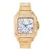 Techno Pave Men's Fully Iced Out Square Metal Band Diamond