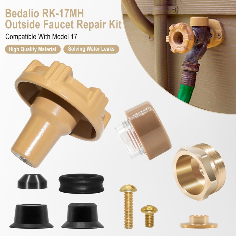Bedalio RK-17MH Outside Faucet Repair Kit Metal Handle Compatible with