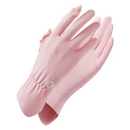 SUJAYU Ultra Thin Full Finger UV Protection Gloves Driving Gloves Women, Breathable UV Gloves Sun Gloves Sun Protection Gloves, UV Light Gloves Women Cycling Gloves for Women (Pink)