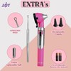 Mini Pocket Pink Fibreglass Otoscope for Adults Children with Extra