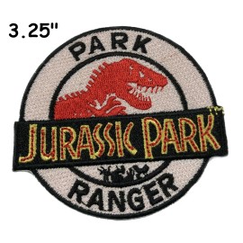 Novelty Patches Jurassic Park Movie Ranger T-rex Logo Patch Embroidered Iron-on Applique Costume