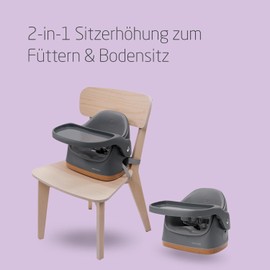 Maxi-Cosi Jay 2-in-1 Sitzerhöhung Stuhl Kind, 6 Monate - 3 Jahre, 9-15 kg, Baby Sitzhilfe, Verstellbares Tablett, Einfache Reinigung, Kompaktes Design, Geräumig, Elegance Graphite