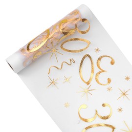 Table Runner for 30th Birthday, Table Decoration Birthday 28 cm x 10 m, Table Runner Gold Roll, Decoration 30th Birthday Woman Man Table Runner for Birthday Anniversary Celebration Party