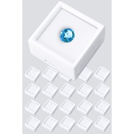 ETLIFE Loose Case 1.2 inches (3 cm) [Carefully Selected White Only, 20 Pieces] Plastic Case Natural Stone Jewelry Box Jewelry Case Display Trinket Box (Set of 20)